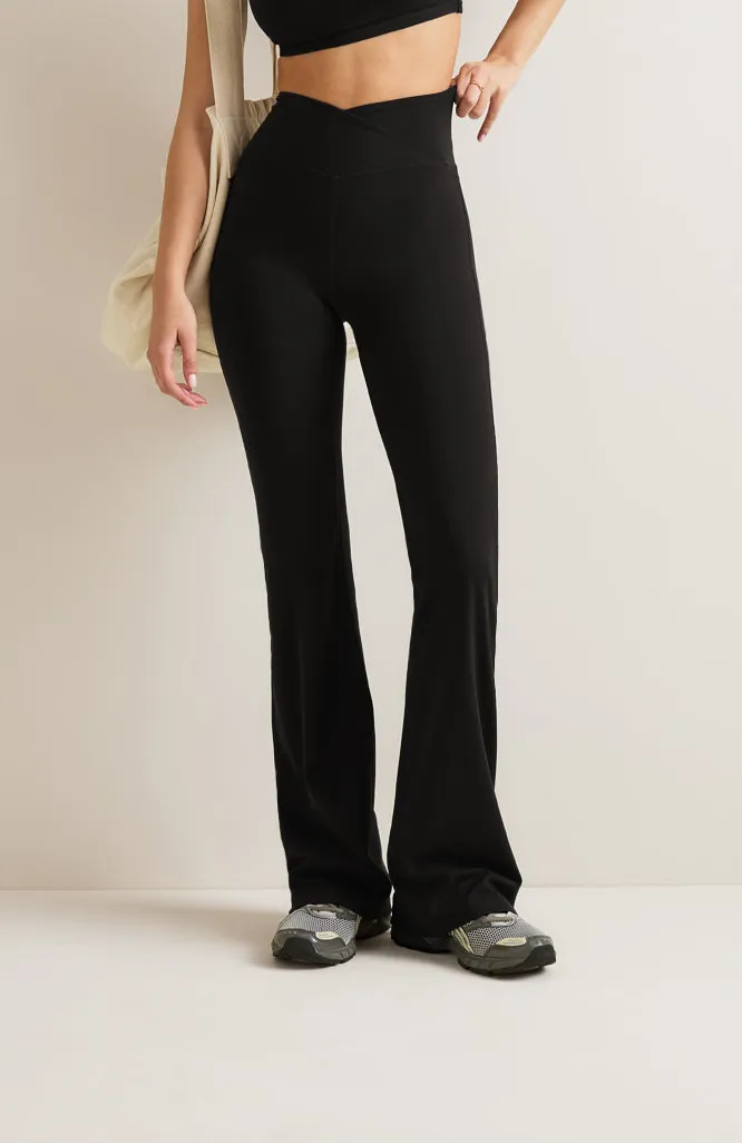 Clean Line Wrap Waist Flared Yoga Leggings