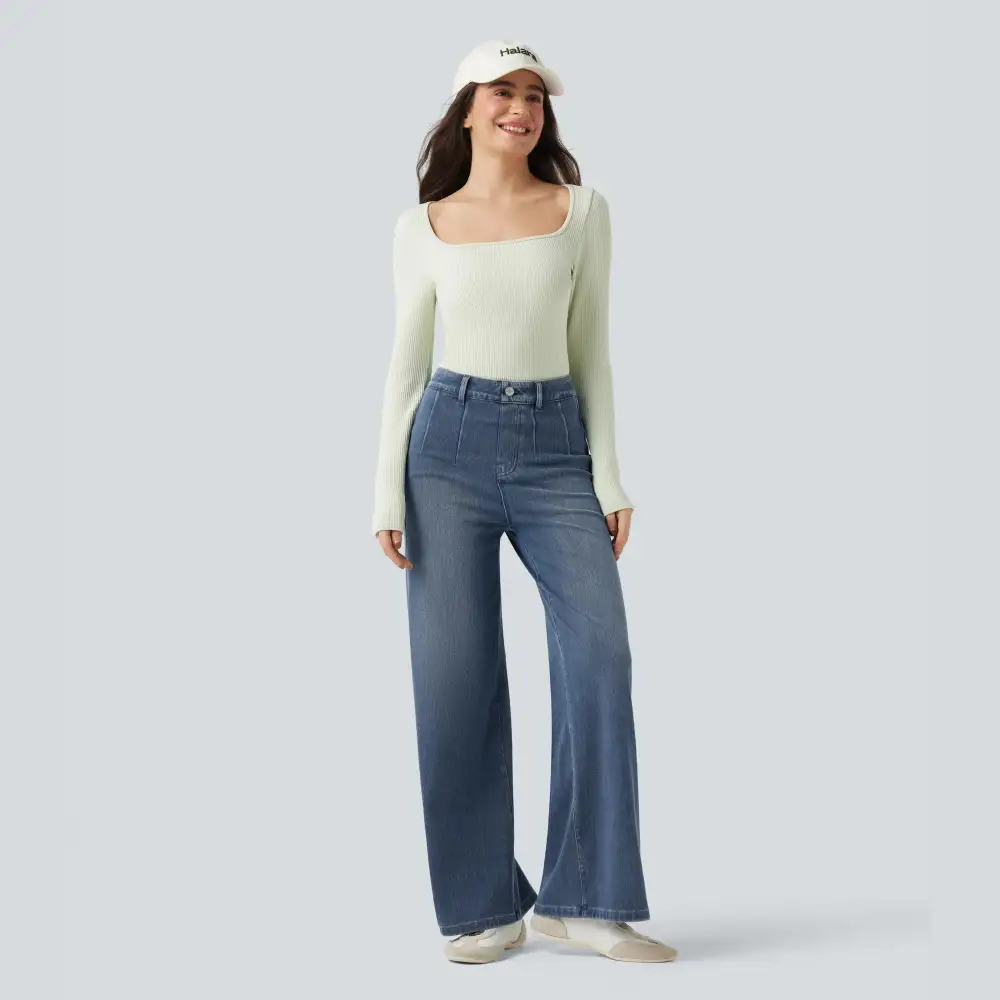 ⏰ TODAY ONLY - High Waisted Tummy Control Wide Leg Jeans