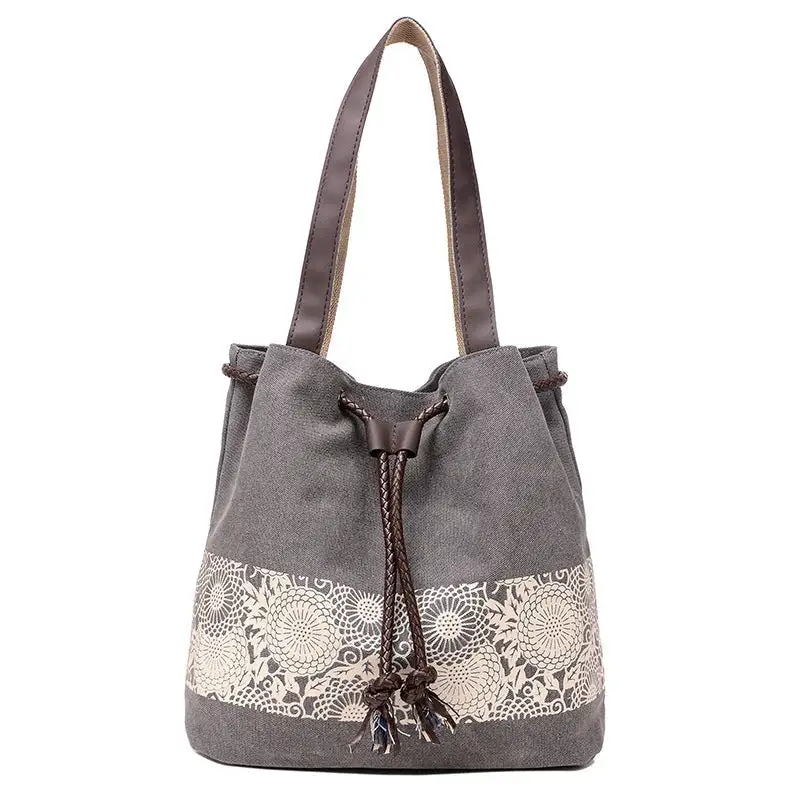 Structured Canvas Shoulder Bag