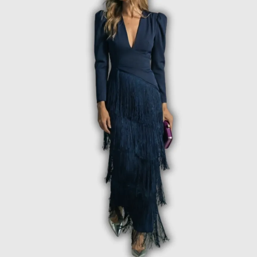 Tiered Long Sleeve Maxi Dress
