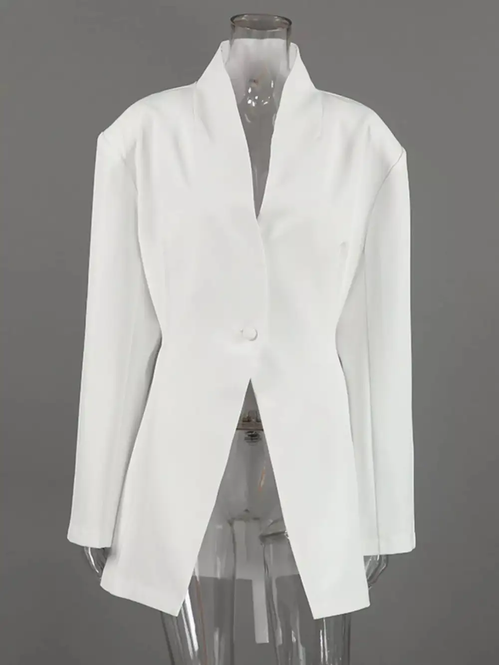 Polished Single-Button Long-Sleeve Blazer