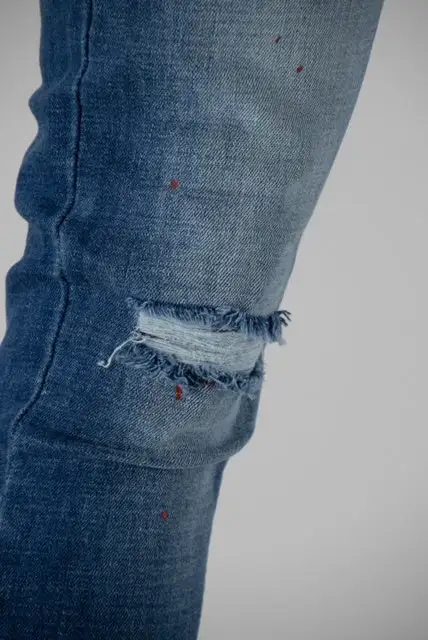 Skinny Fit Paint Splatter Jeans