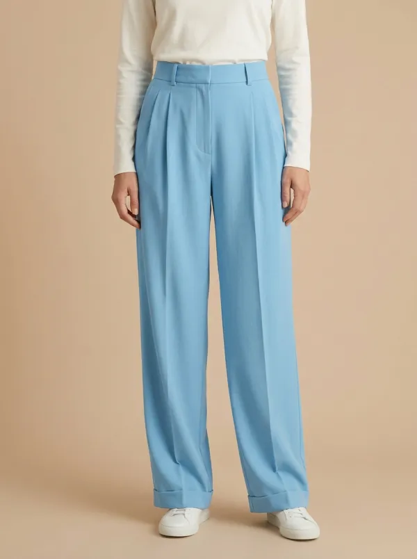 Everyday Day To Day Pleated High Rise Wide Leg Trousers