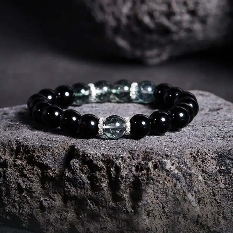Sterling Silver Obsidian Phantom Bracelet