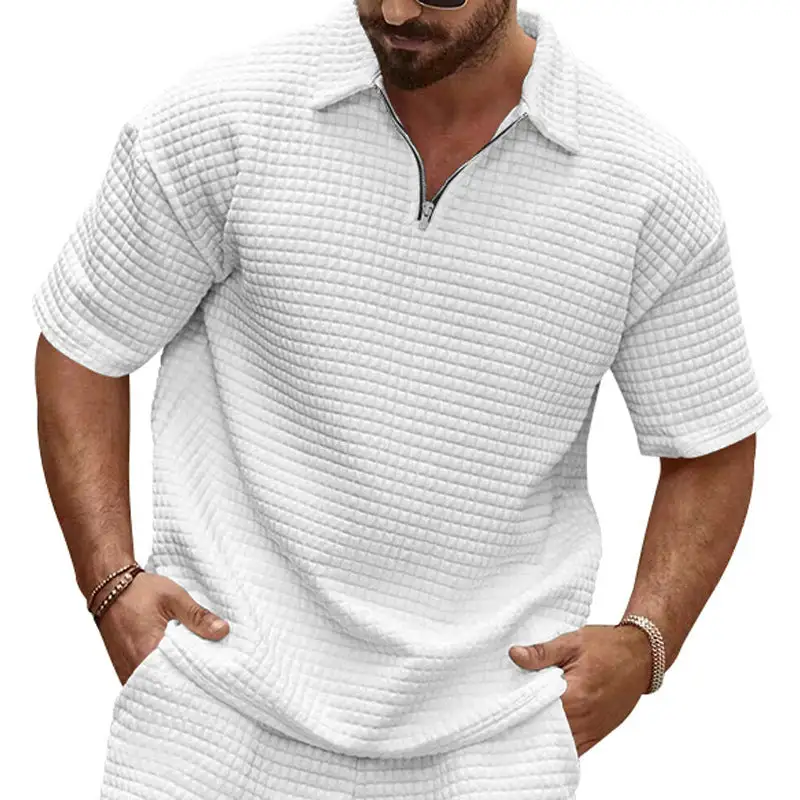 Relaxed Zip Front Polo Shirt