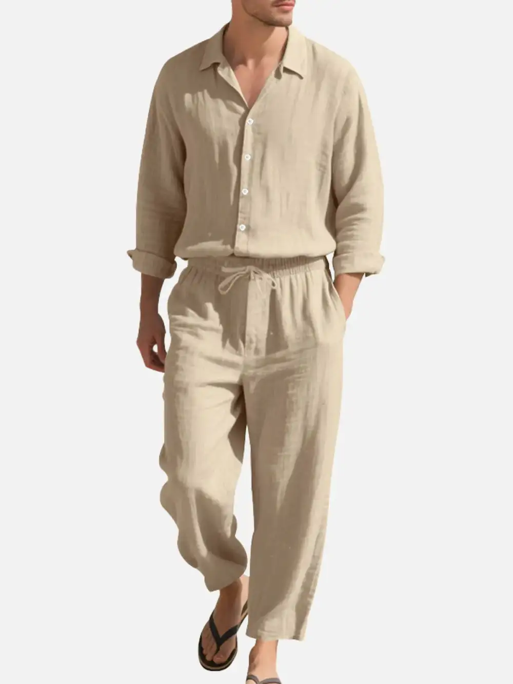 Linen Blend Relaxed Two Piece Set