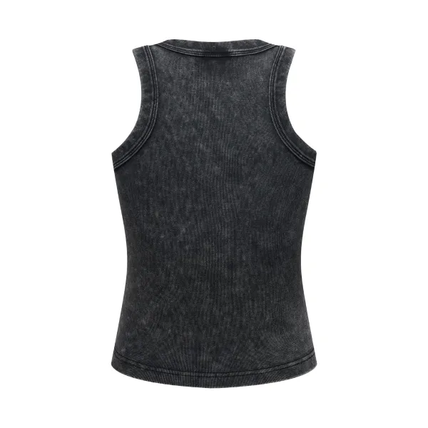 Stone Washed Cropped Women's Tank Top