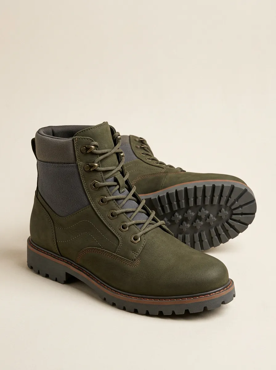 Unisex Tactical Style Lace-Up Print Work Boots