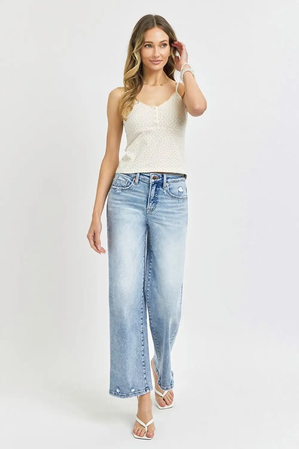 Wide Leg Clean Denim Jeans