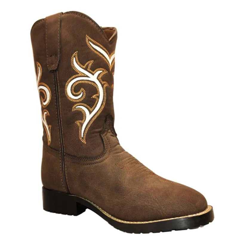 Polished Men's Western Boots With Layered Shaft