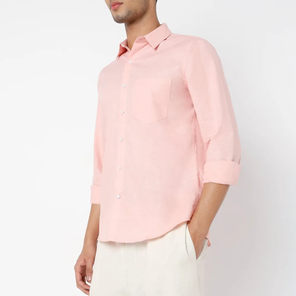 Refined Linen Casual Tailored Men's Formal Shirt