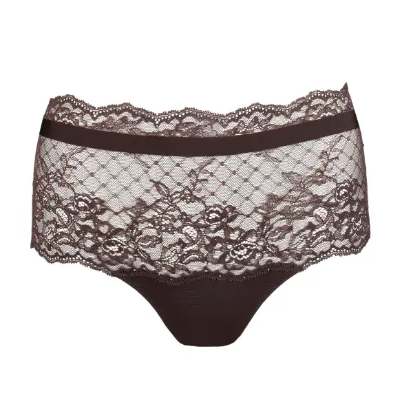 Women's Full Coverage Elastic Waistband Cotton Gusset Floral Lace Cotton Satin Soft Fabric Stretch Fit Brief Panty