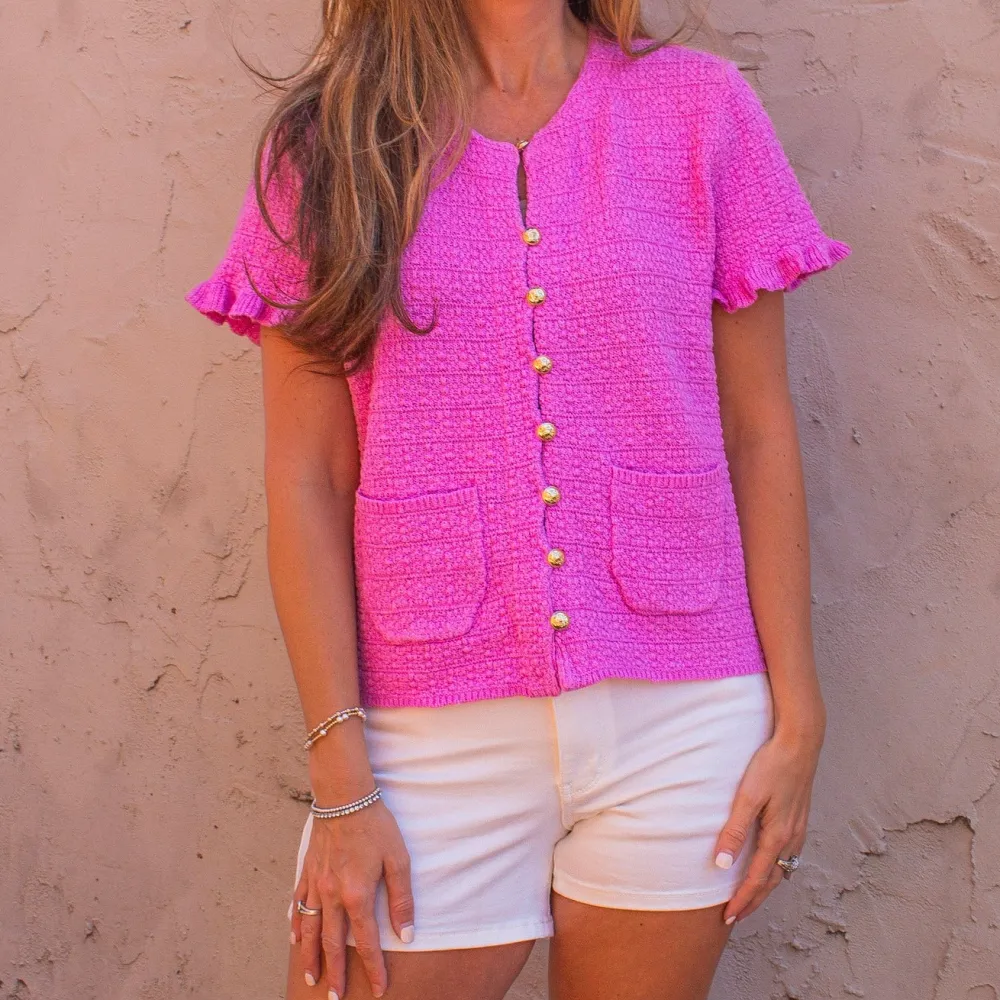 Ruffle Detail Everyday Cardigan
