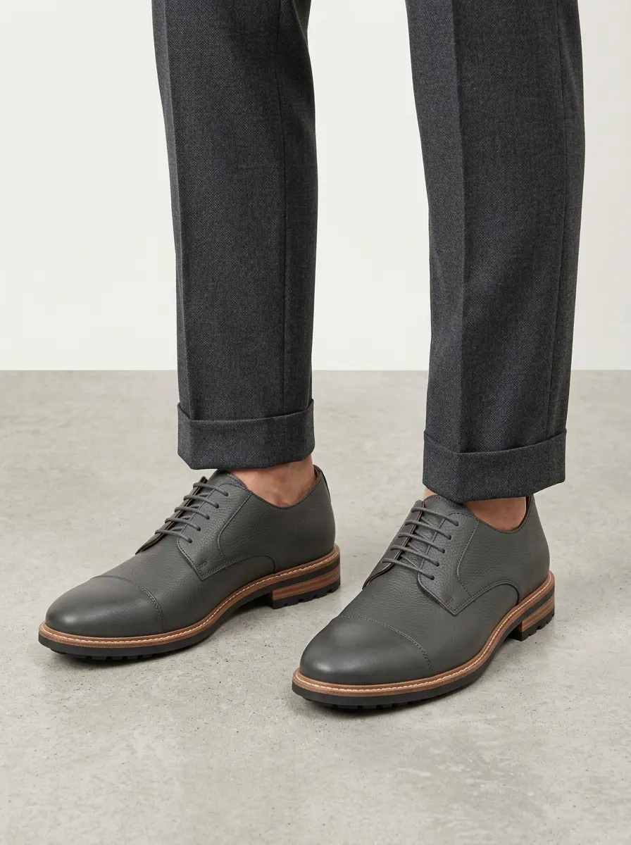 Men's Classic Business Casual Textured Leather Oxford Shoes