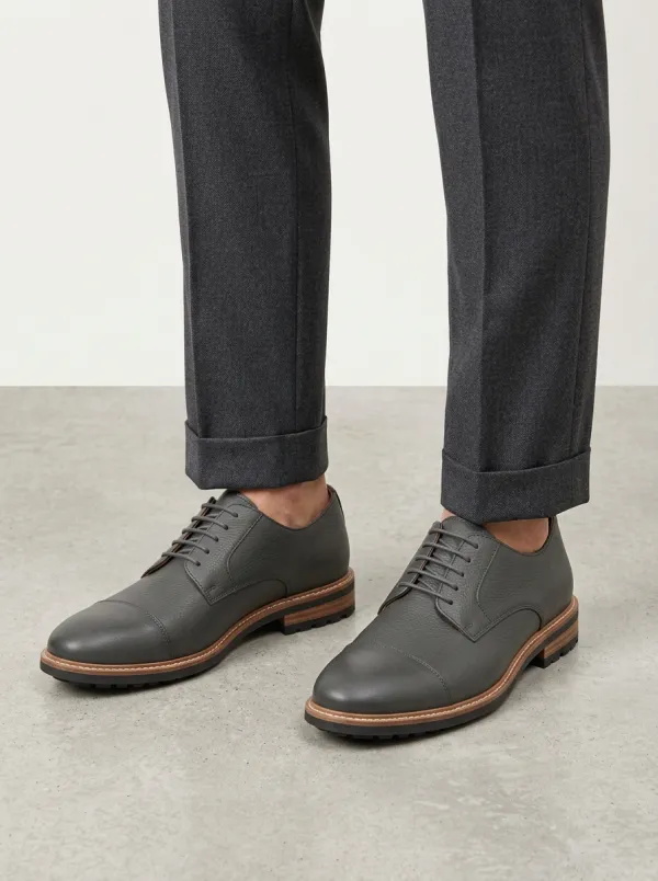Men's Classic Business Casual Textured Leather Oxford Shoes