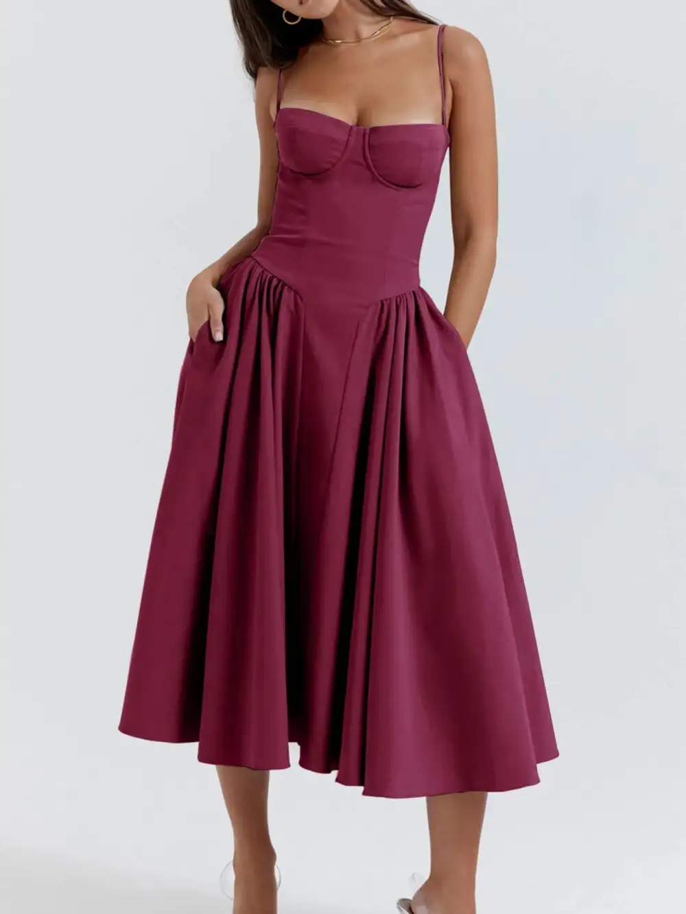 Lightweight Feel Ruched Midi Dress