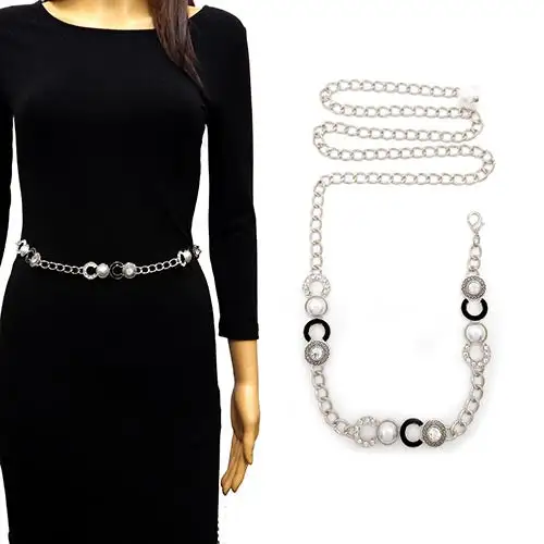 Crystal Charm Waist Belt