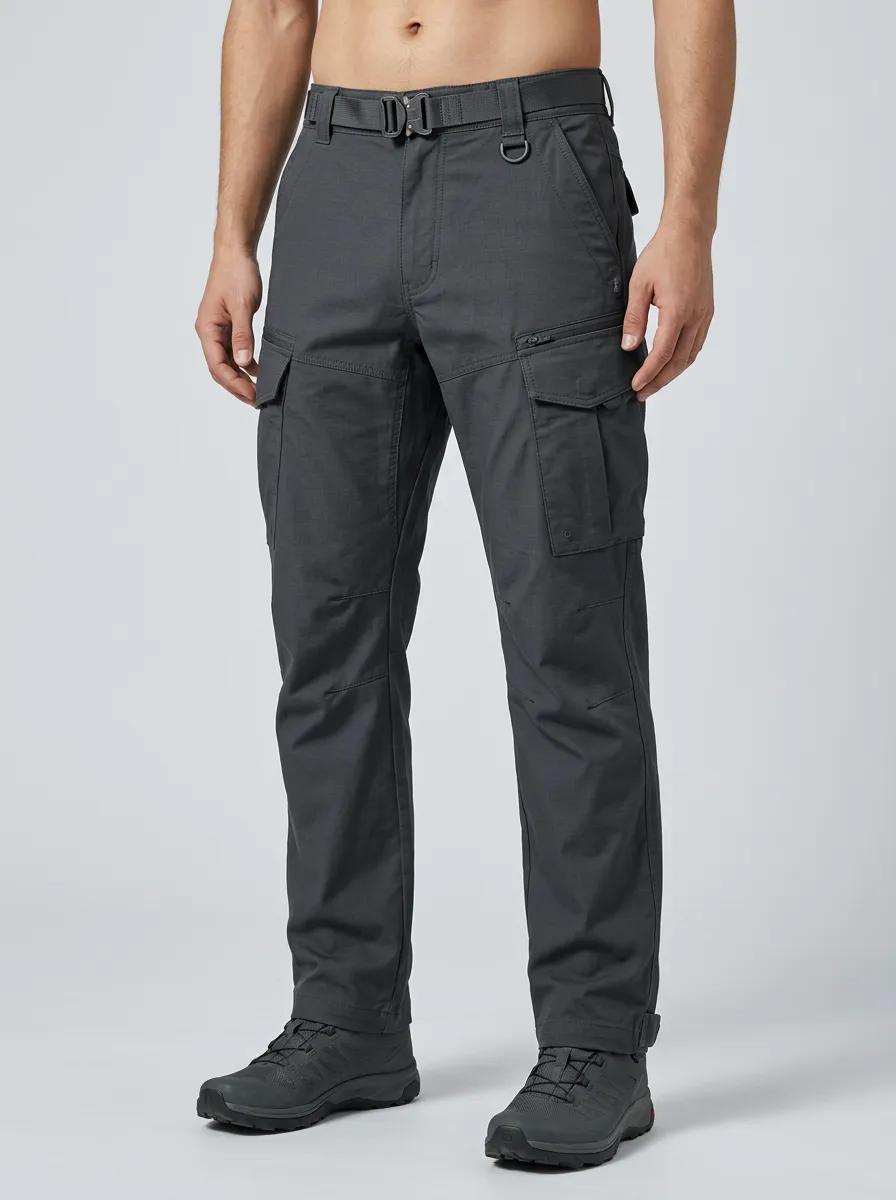 Men's Tactical Outdoor Multi-Pocket Belted Cargo Pants
