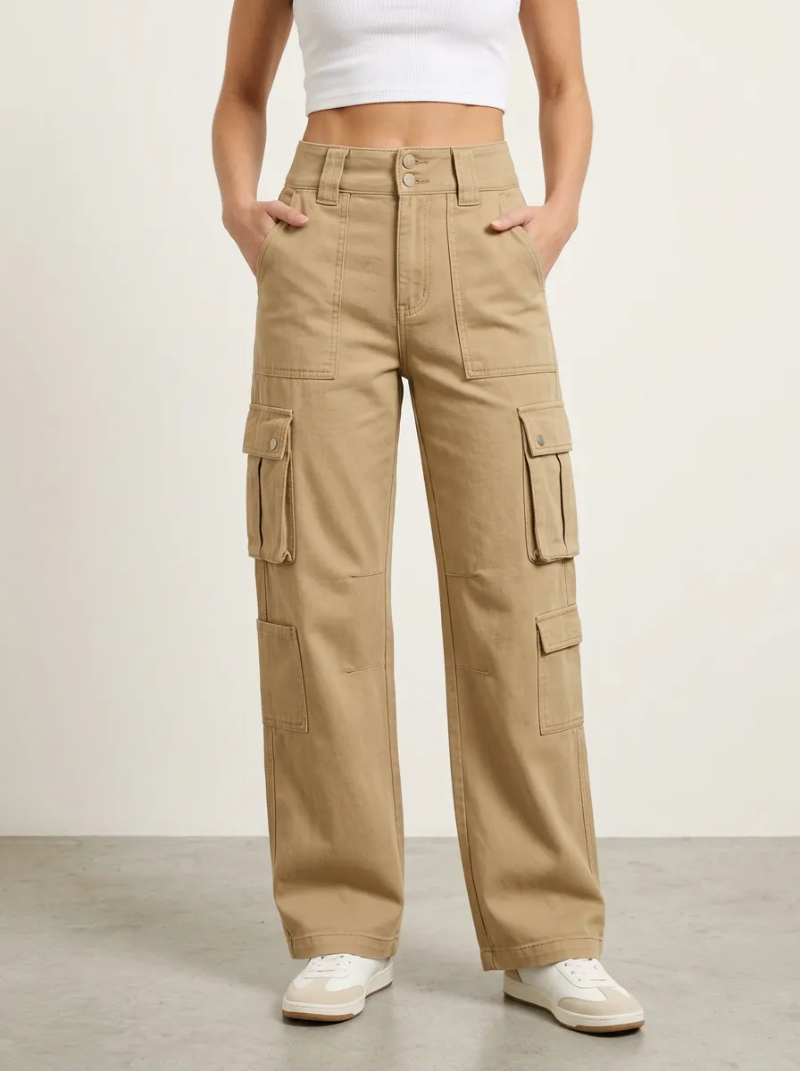 Women's Clean Line Multi-Pocket Cargo Straight Pants