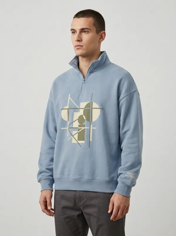 Travel Half-Zip Geometric Abstract Men's Half-Zip Sweatshirt