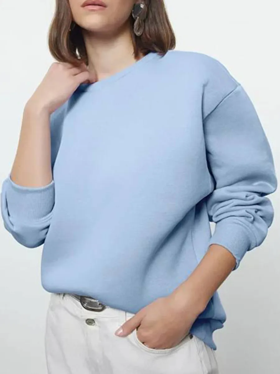 Casual Loose-Fit Crew Neck Sweatshirt