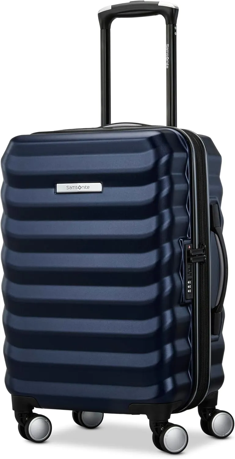 Samsonite Hard-Sided 28-Inch Lightweight Checked Large Expandable Element Suitcase: Durable, 360° Spinner Wheels, Adjustable Telescopic Handle, TSA-Approved Lock - Alpine Black