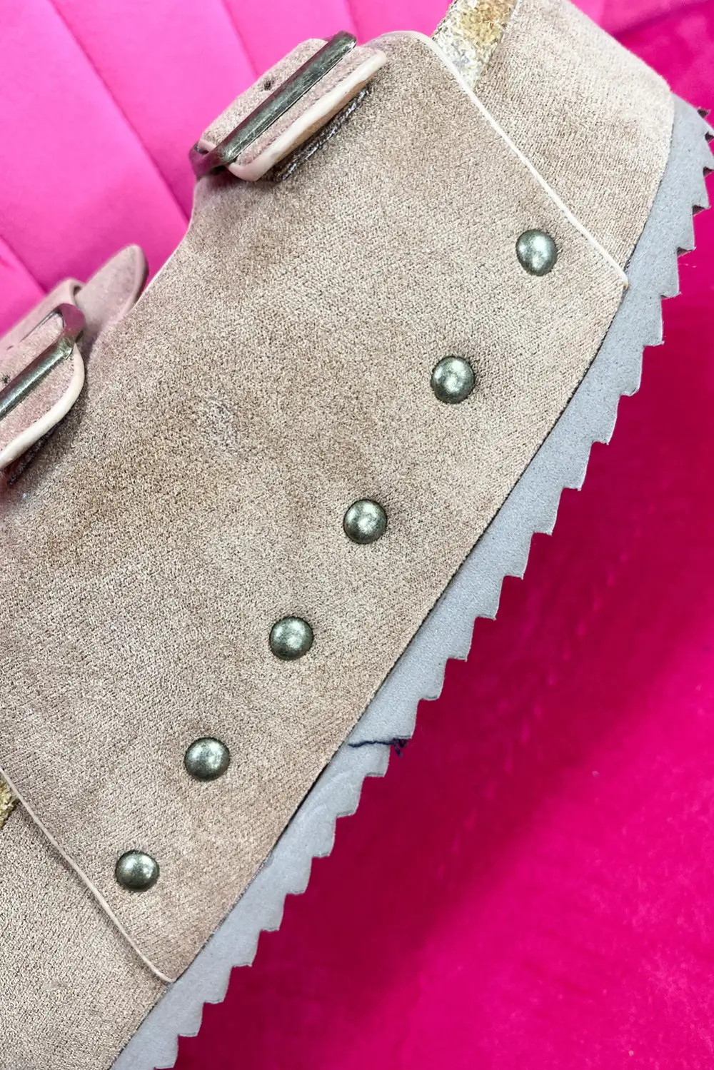Suede Buckle Decor Footbed Sandals Slide Slippers