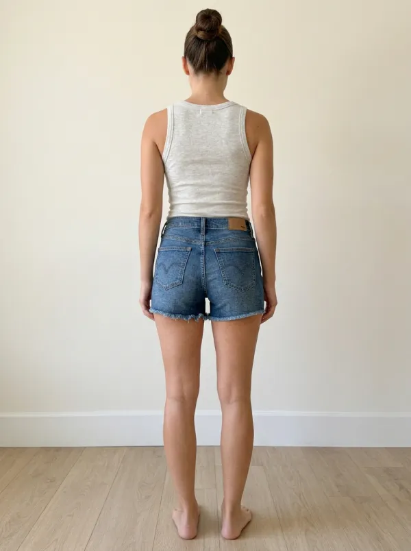 Women's Relaxed Casual Summer High-Waisted Raw Hem Loose Denim Shorts