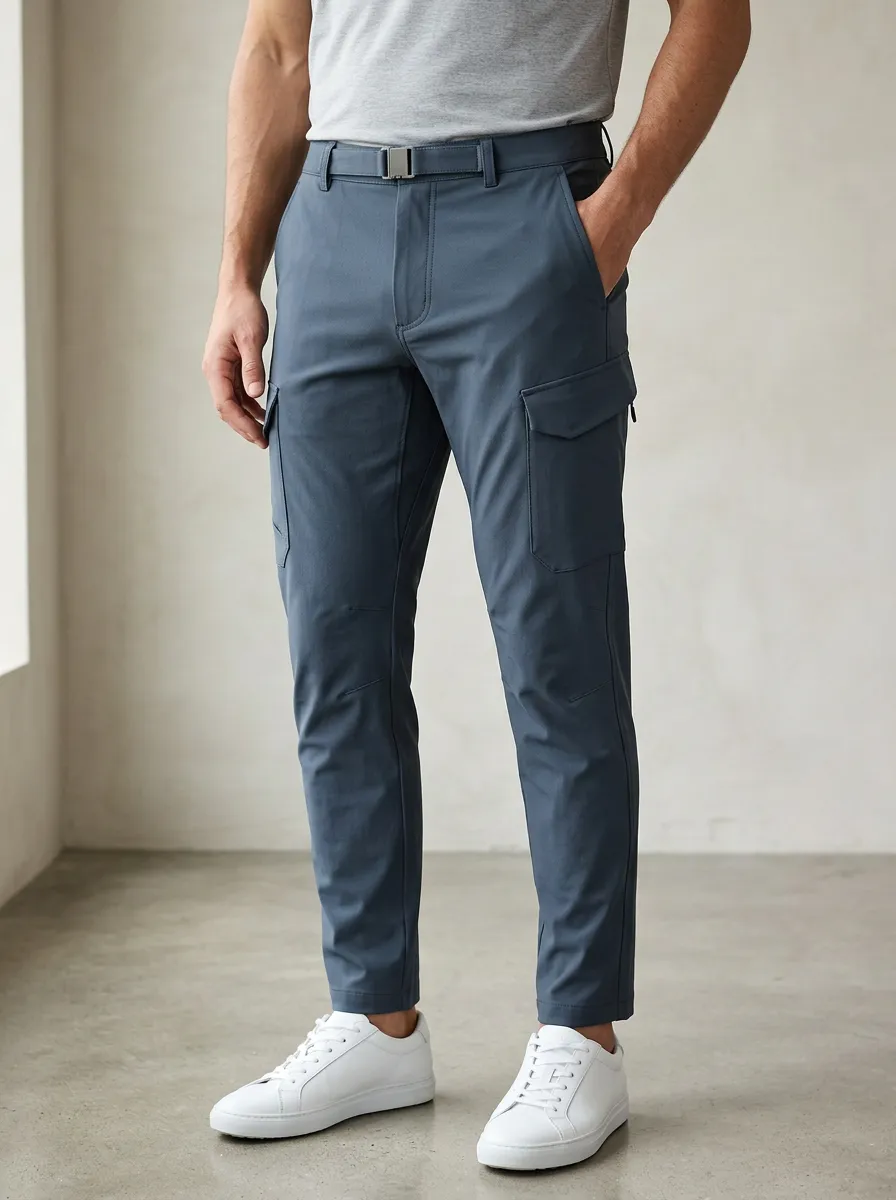 Men's Golf Sport Blue Cargo Pocket Trousers