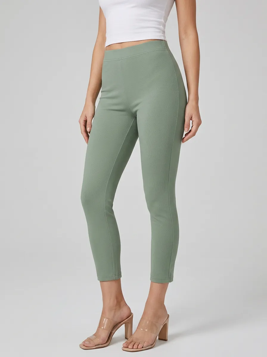 Polished Mid-Rise Stretch Pants