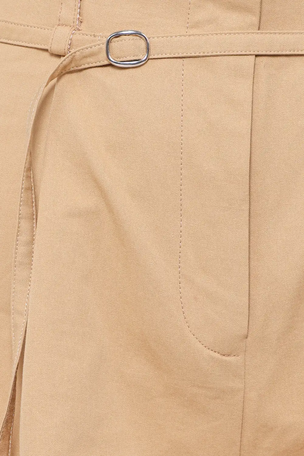 Cotton High Waist Pleated Casual Shorts
