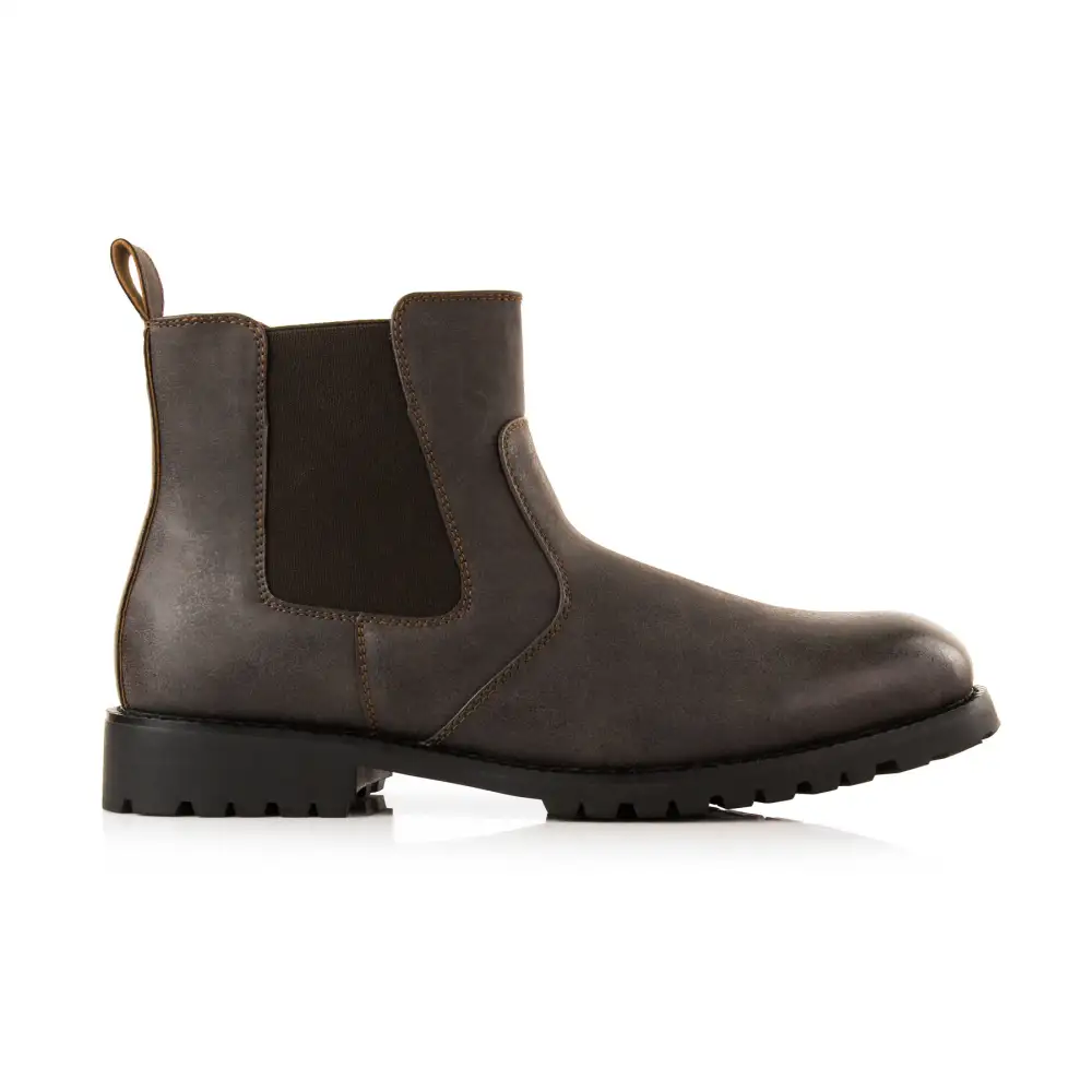 Modern Faux-Leather Slip-On Elastic-Side Chelsea Boots