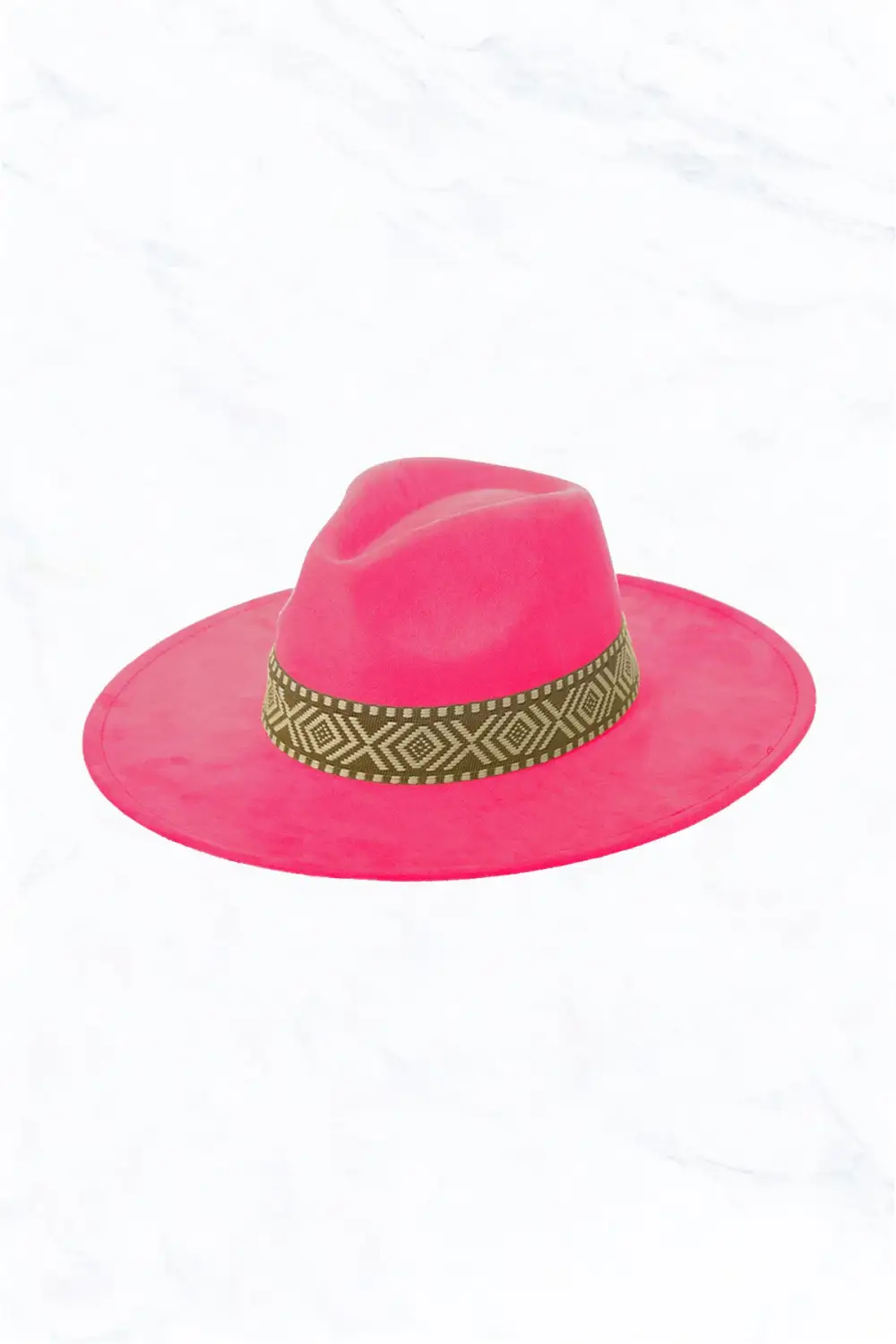 Suede Large Eaves Peach Top Fedora Hat