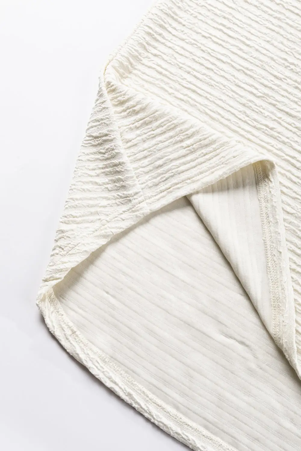 Pale Khaki Textured Wide Sleeve
