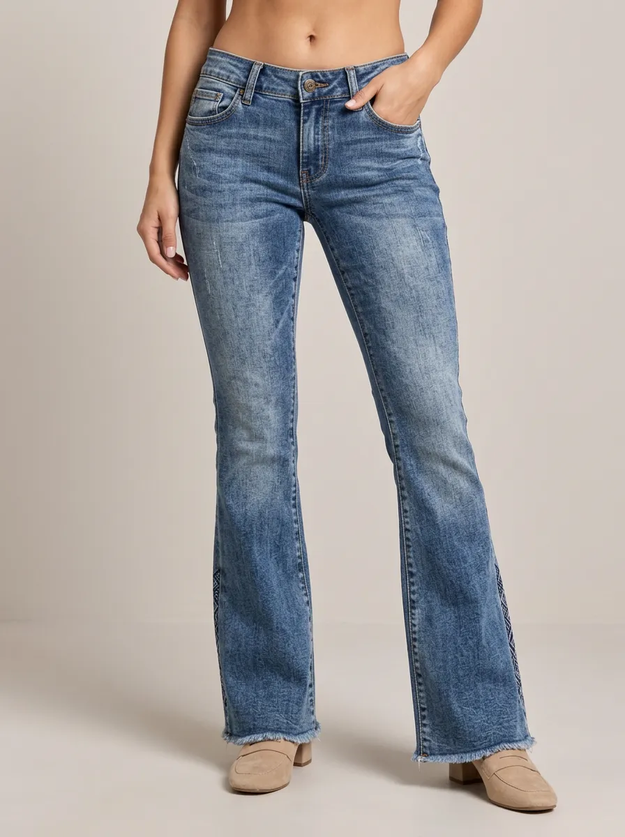Flared Mid Rise Classic Jeans