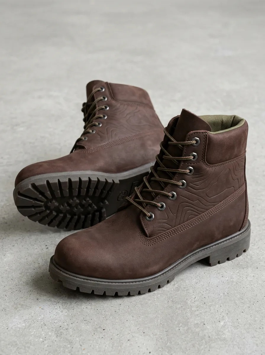 Unisex Classic Outdoor Lover Topographic Map Print Work Boots
