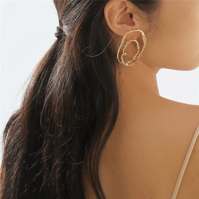 Retro Geometric Statement Earrings