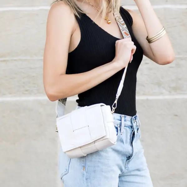 Foldover Leather Crossbody Bag