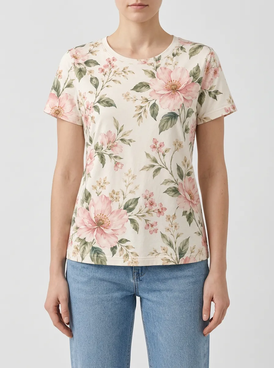 Clean Line Floral T Shirt