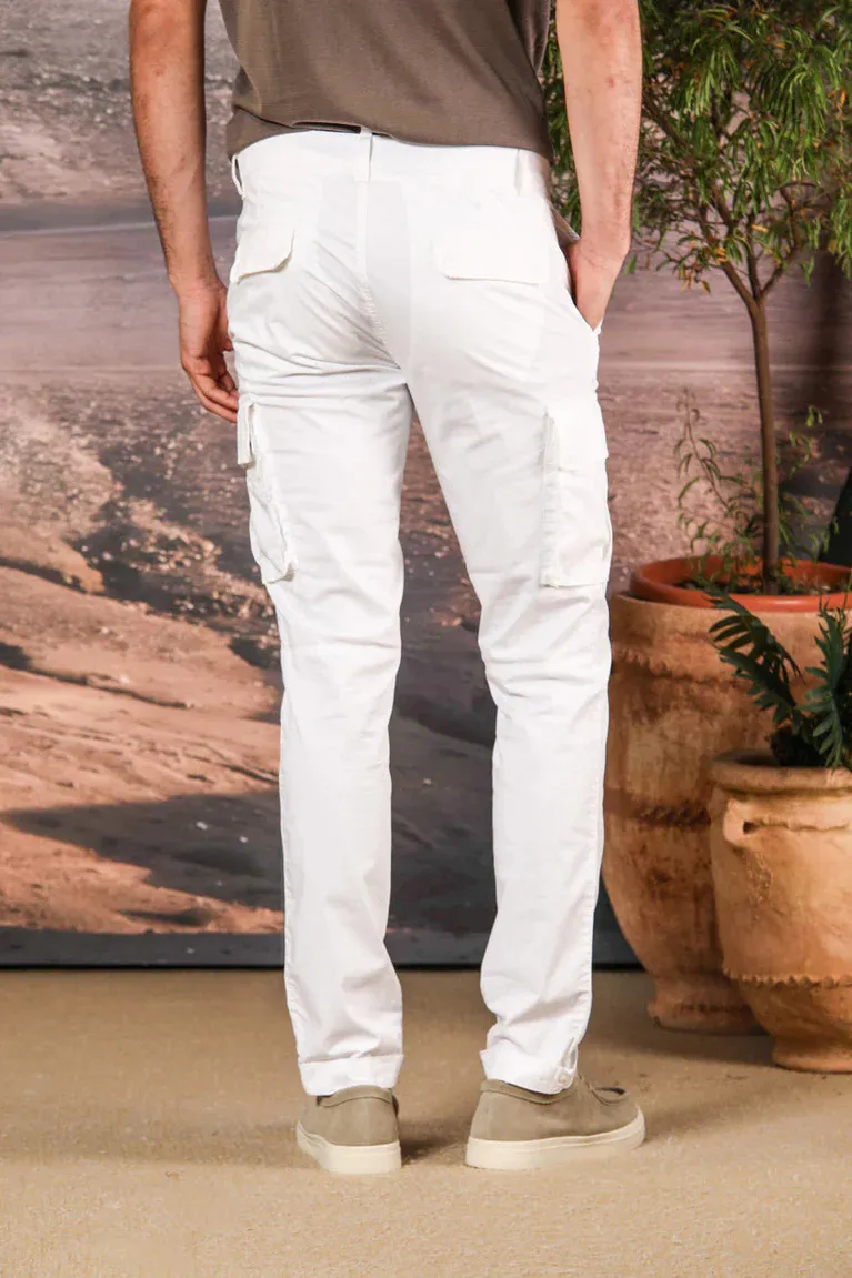 Pure White Men's Stretch Cotton Regular Fit Overalls