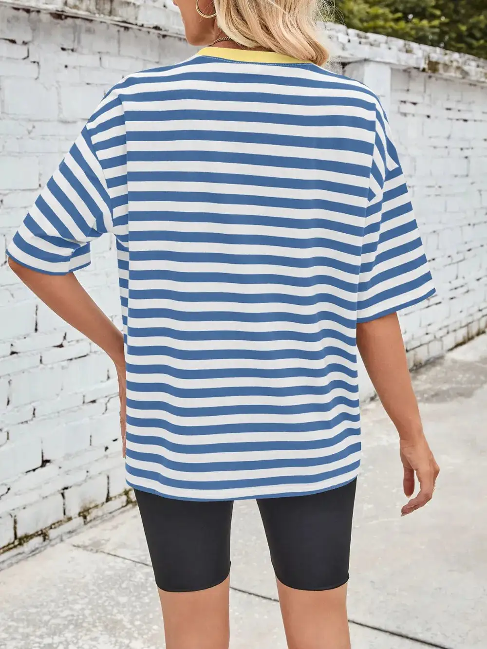 Striped Round Neck Half Sleeve T-Shirt