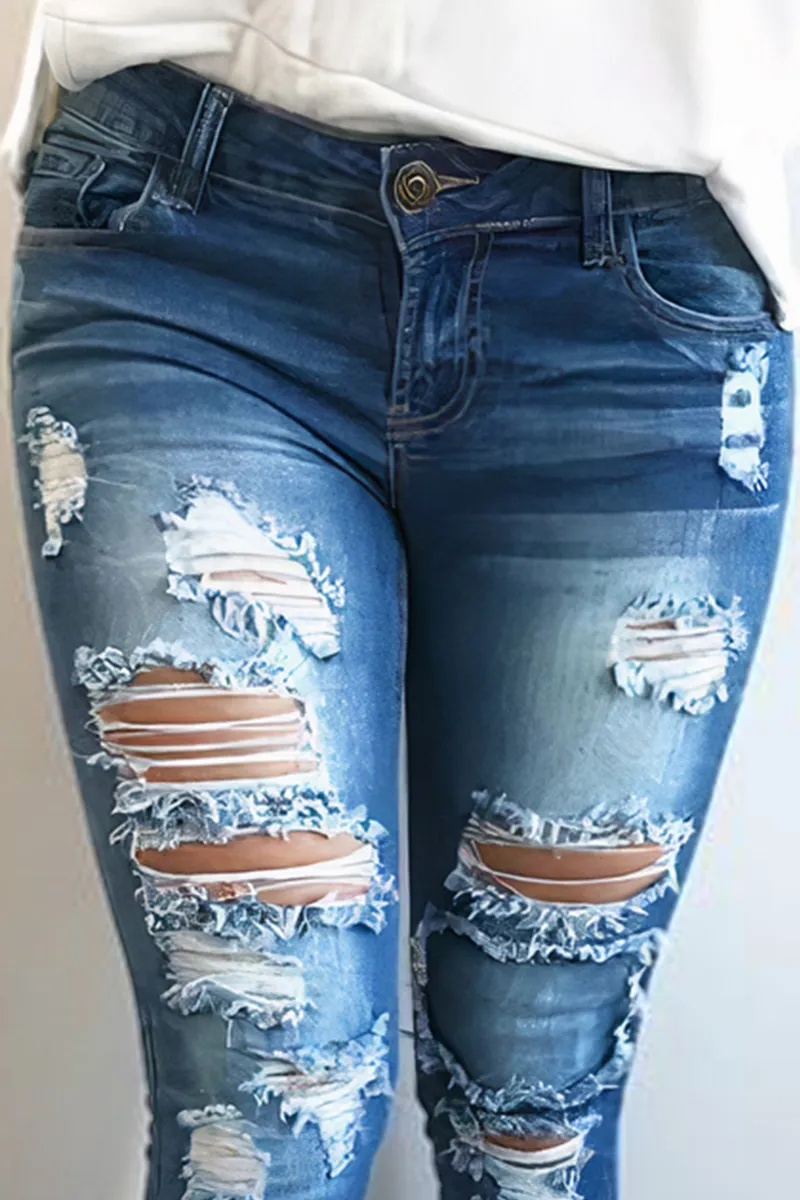 Ripped Low Waist Skinny Jeans