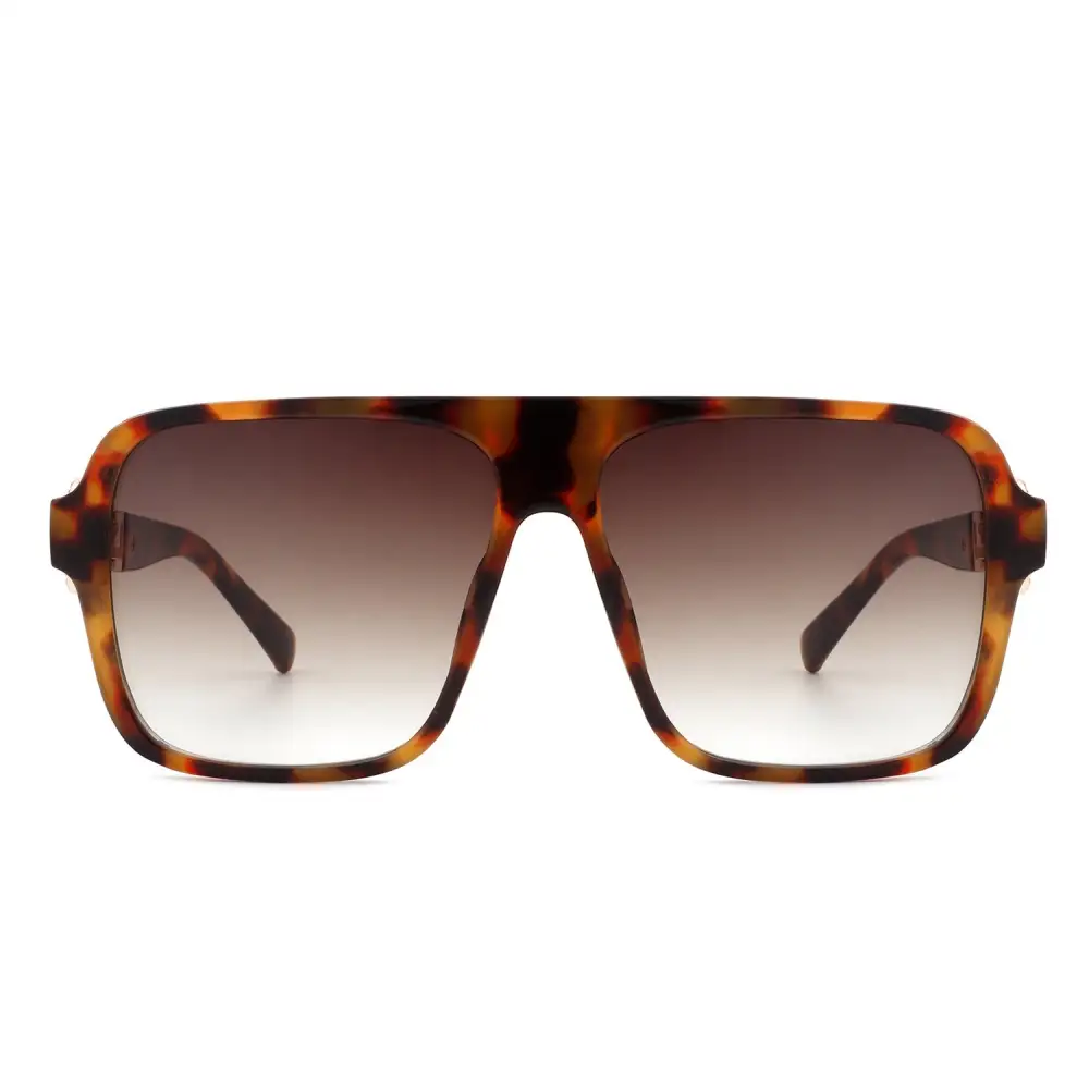 Matte Square Flat Top Frame Sunglasses