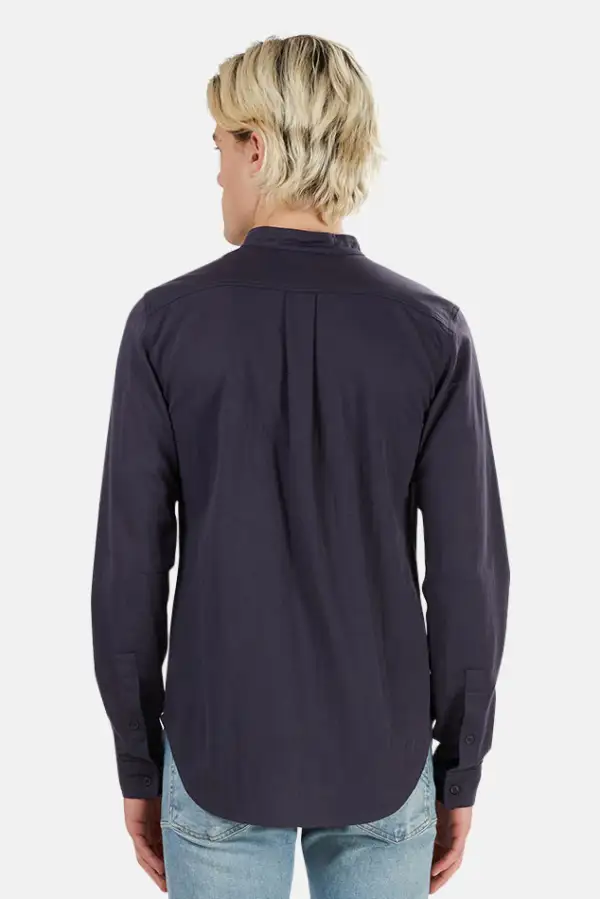 Classic Button Down Cotton Mandarin Collar Shirt
