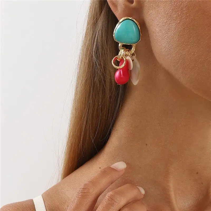 Minimal Geometric Resin Statement Earrings