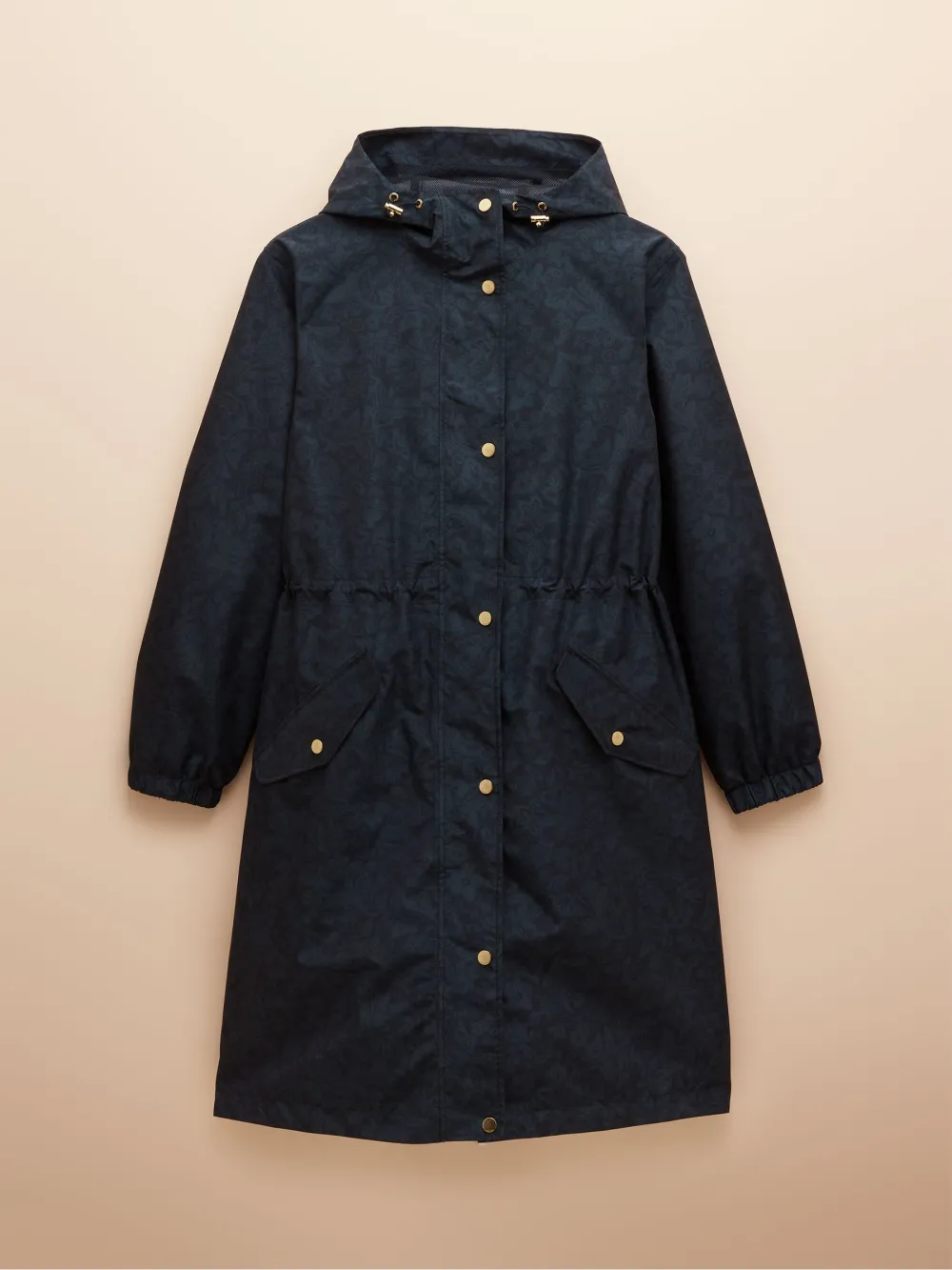 Black Waterproof Foldable Raincoat With Hood