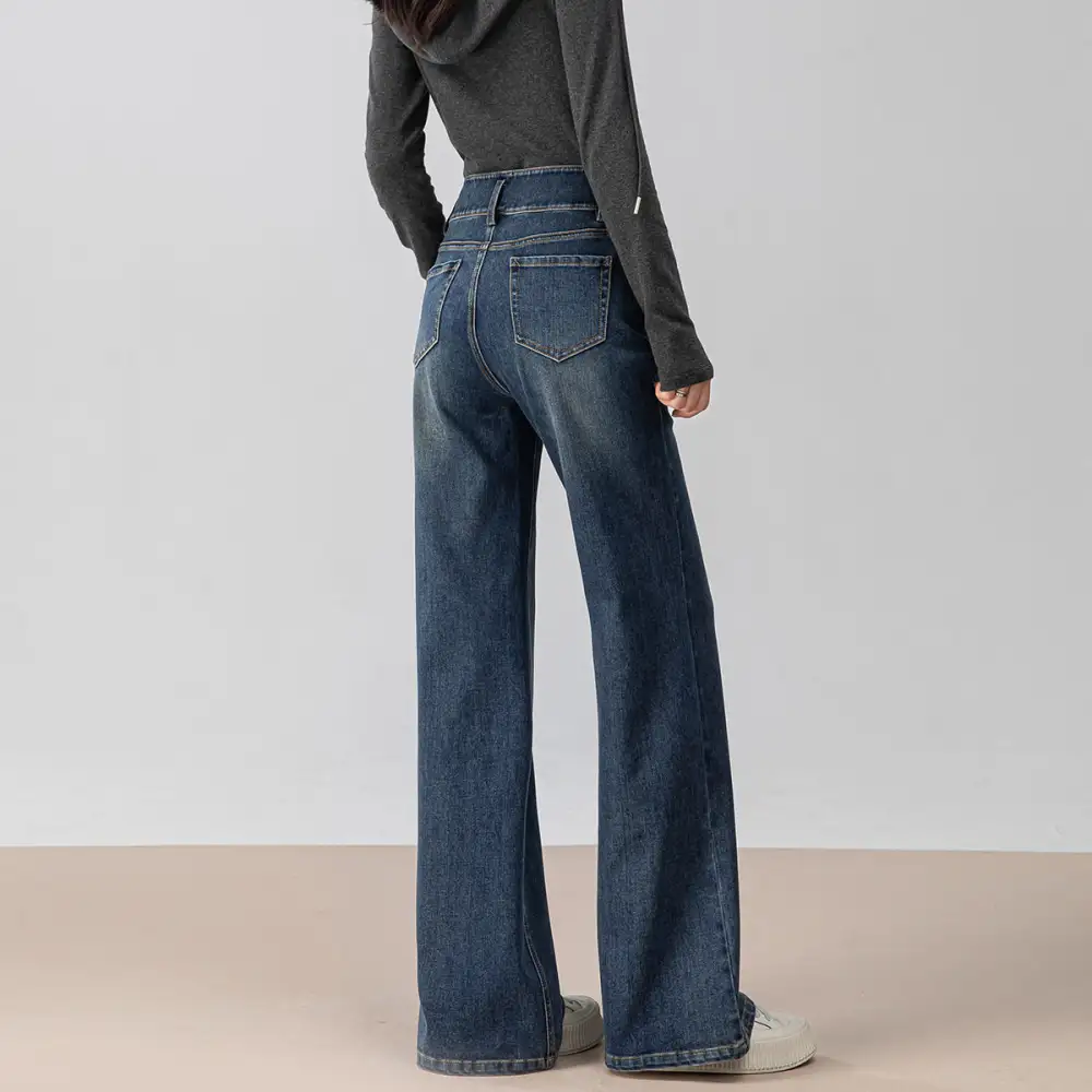 Easy-Wear High Waist Loose Flared Jeans