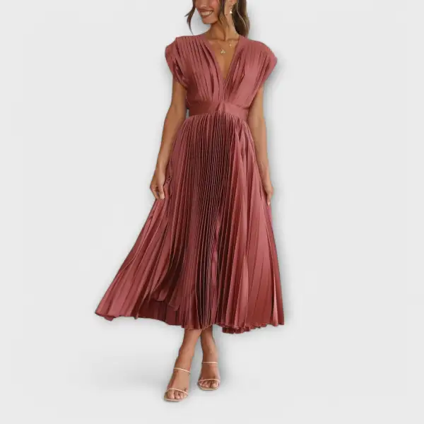 Pleated Flowing Relaxed Casual Dress