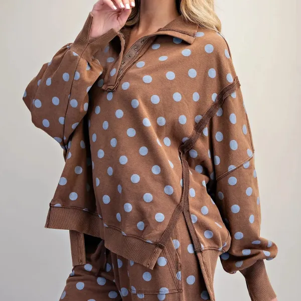 Washed Polka Dot Pullover