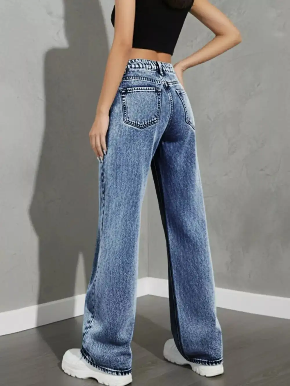 Front-Closure High-Waist High-Rise Denim Jeans